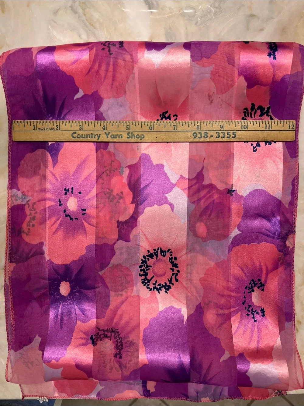 Pink & Purple Floral Oblong Scarf